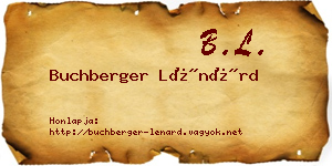 Buchberger Lénárd névjegykártya